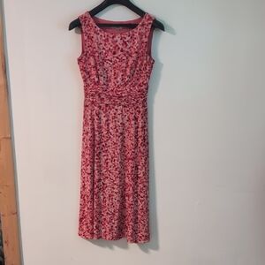 Floral Sleeveless Dress - Red and Pink